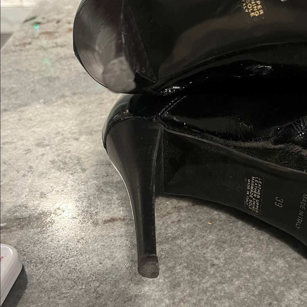 Merlin Black Patent Leather Ankle Boots - Picture 7 of 8